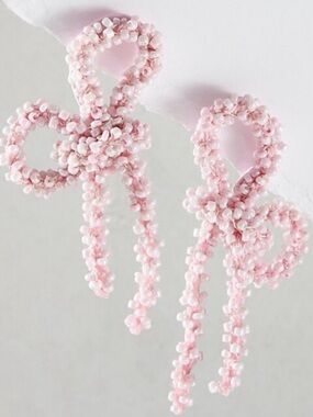 FREE PEOPLE NWT brandy bow dangles earrings -pink